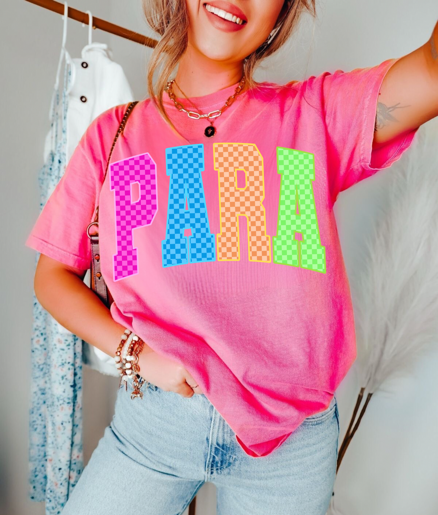 Checkered Neon Para