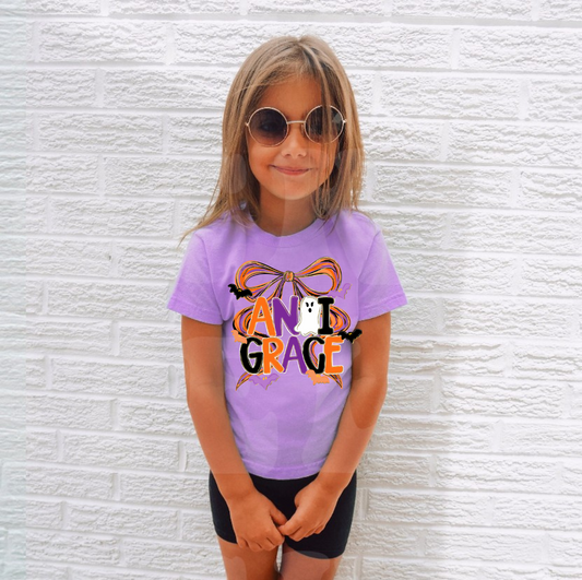 Brushstroke Halloween Bow with Name