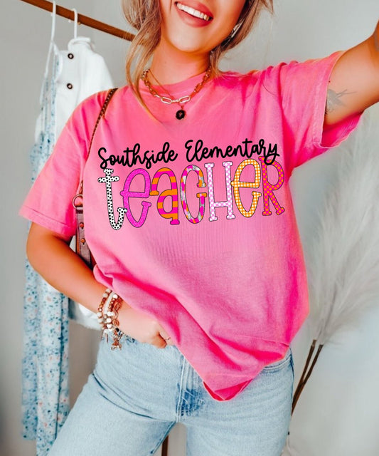 School Name Teacher (Pink & Orange)