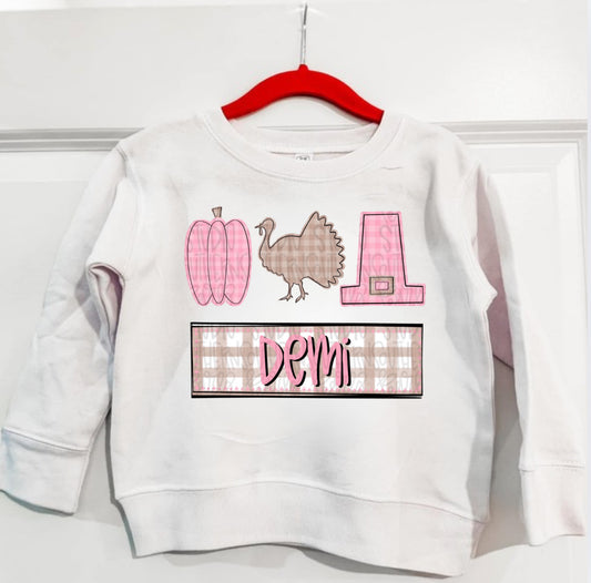 Pink Turkey Trio (personalized)