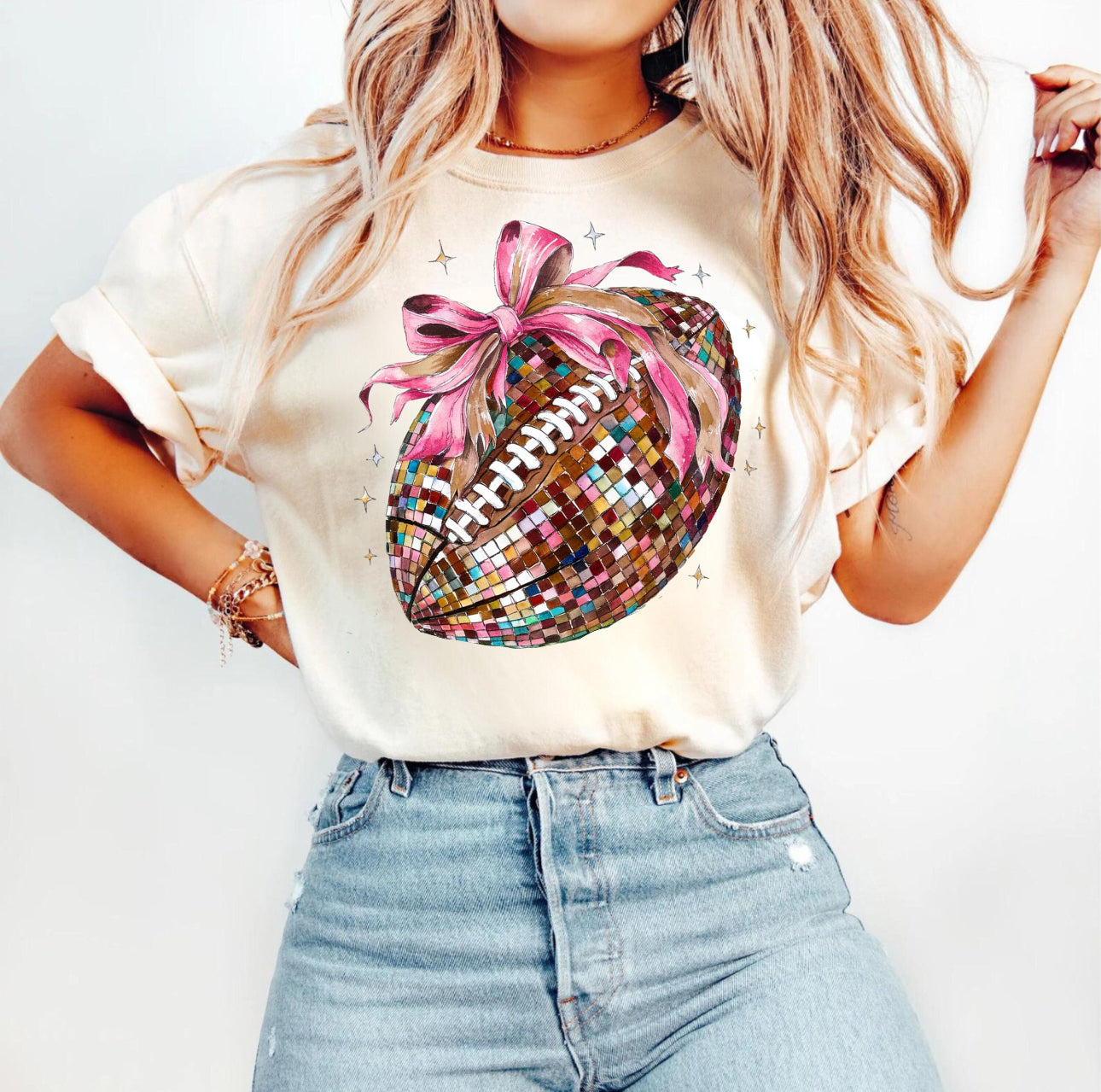 Disco football tee