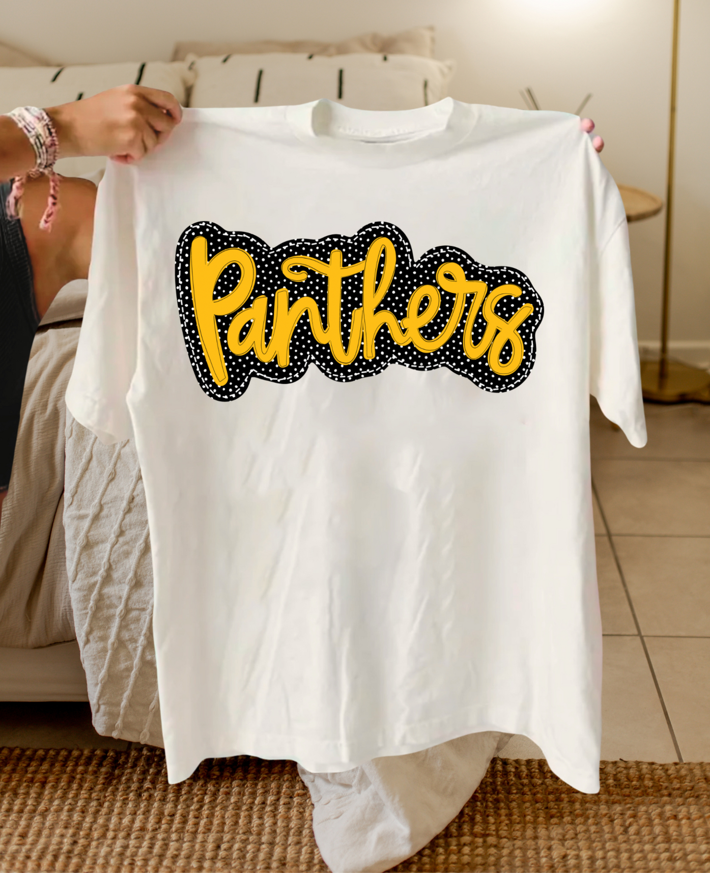 Panthers - Black & Gold Polkadot