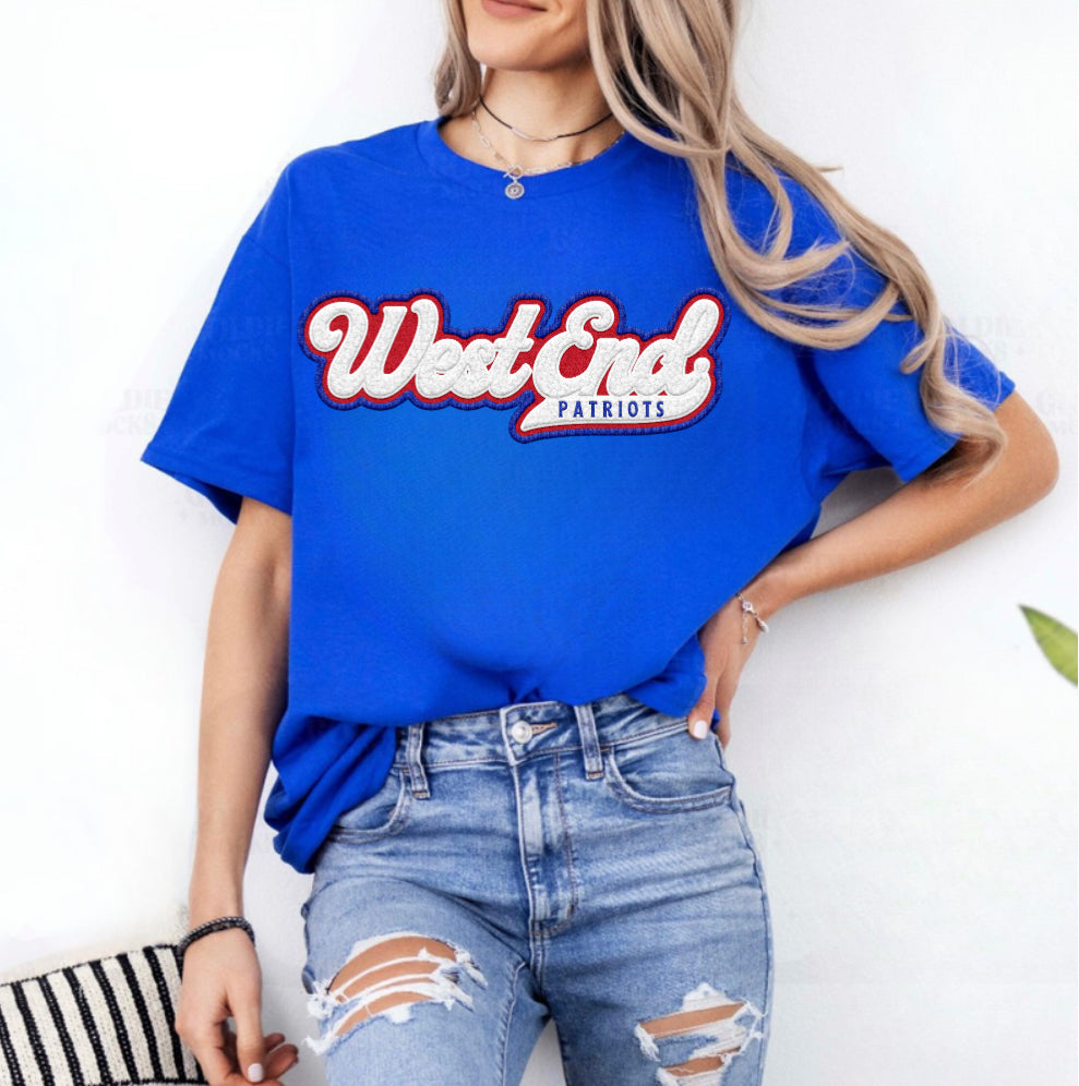 West End Patriots Retro Faux Chenille