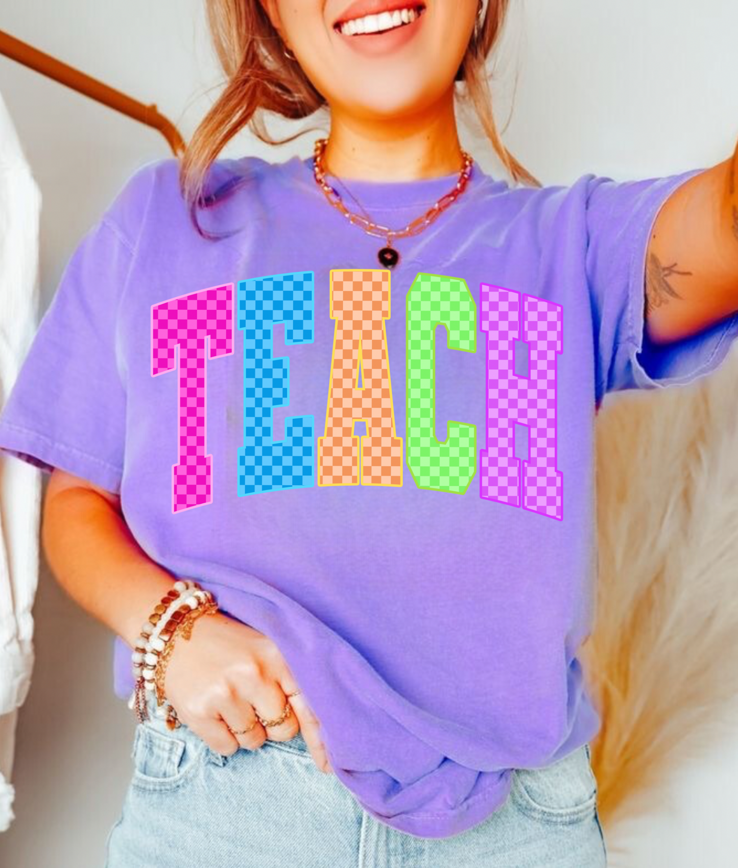 Checkered Neon Teach