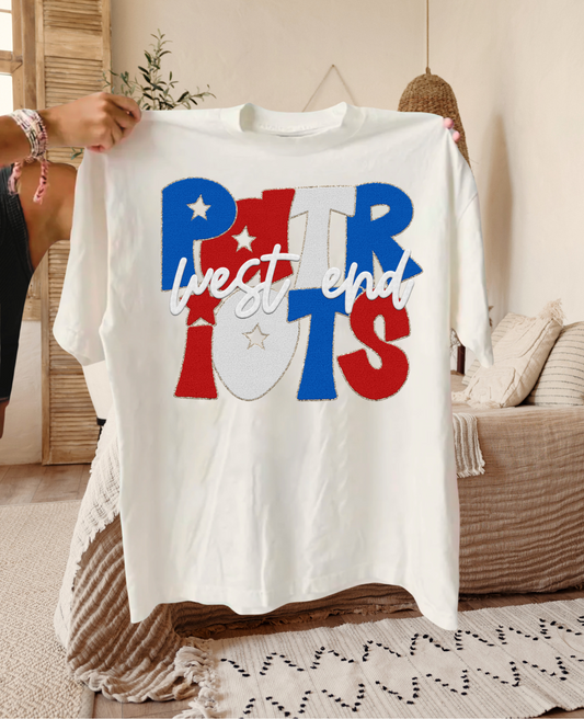 West End Patriots Faux Stacked Chenille