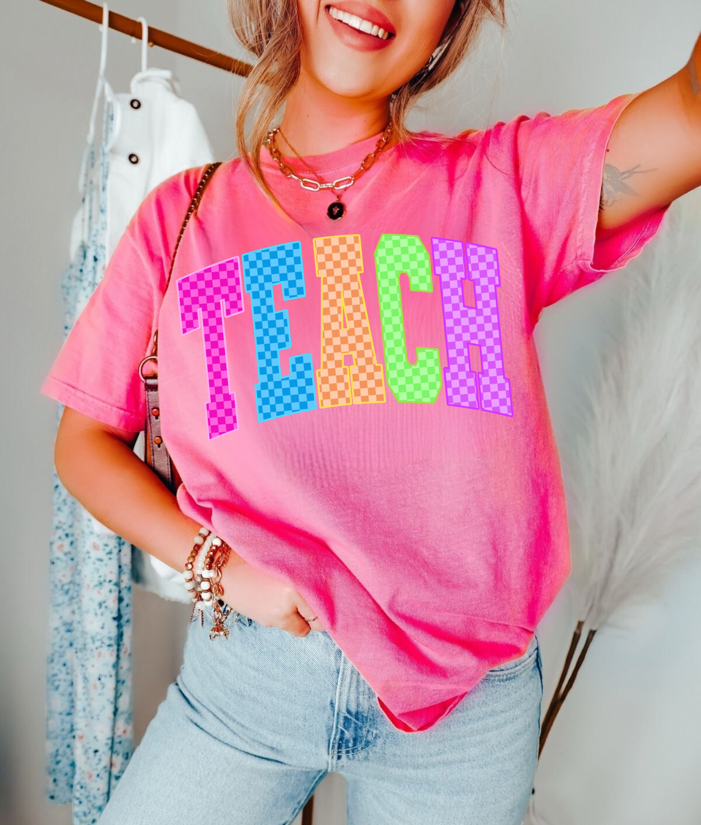 Checkered Neon Teach