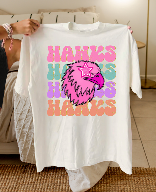 Preppy Mascot - Hawks tee