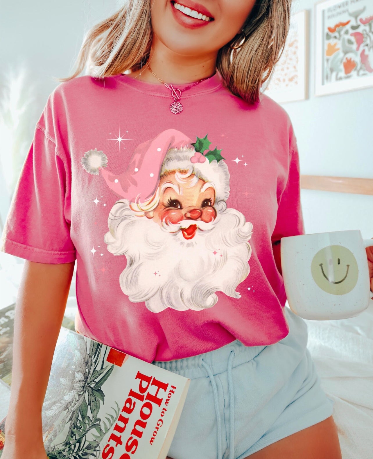 Pink Retro Santa Hat