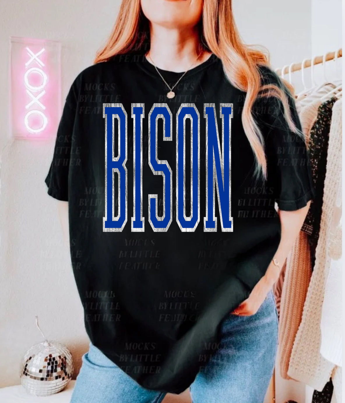 Bison Silver Metallic Outline