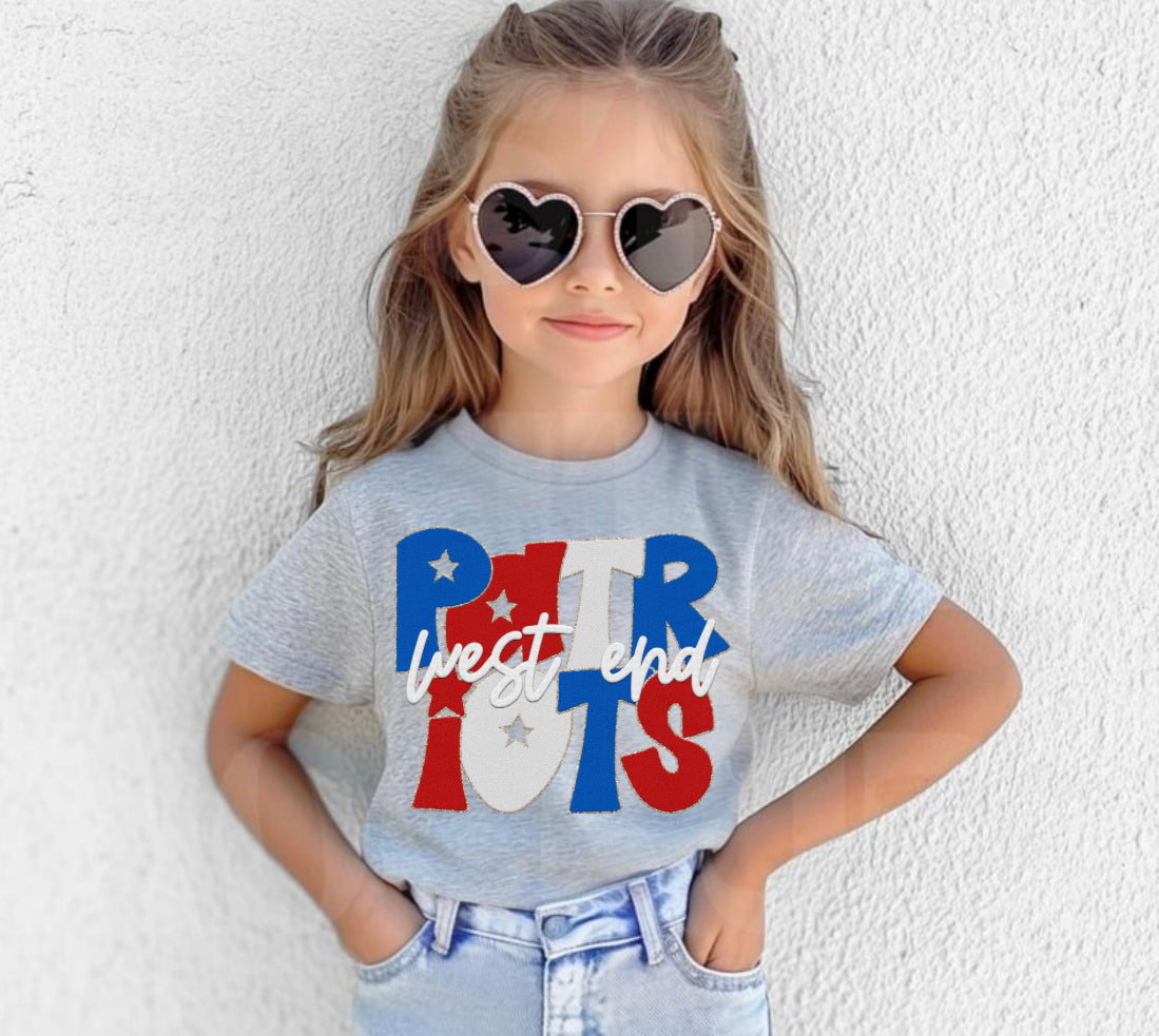 West End Patriots Faux Stacked Chenille