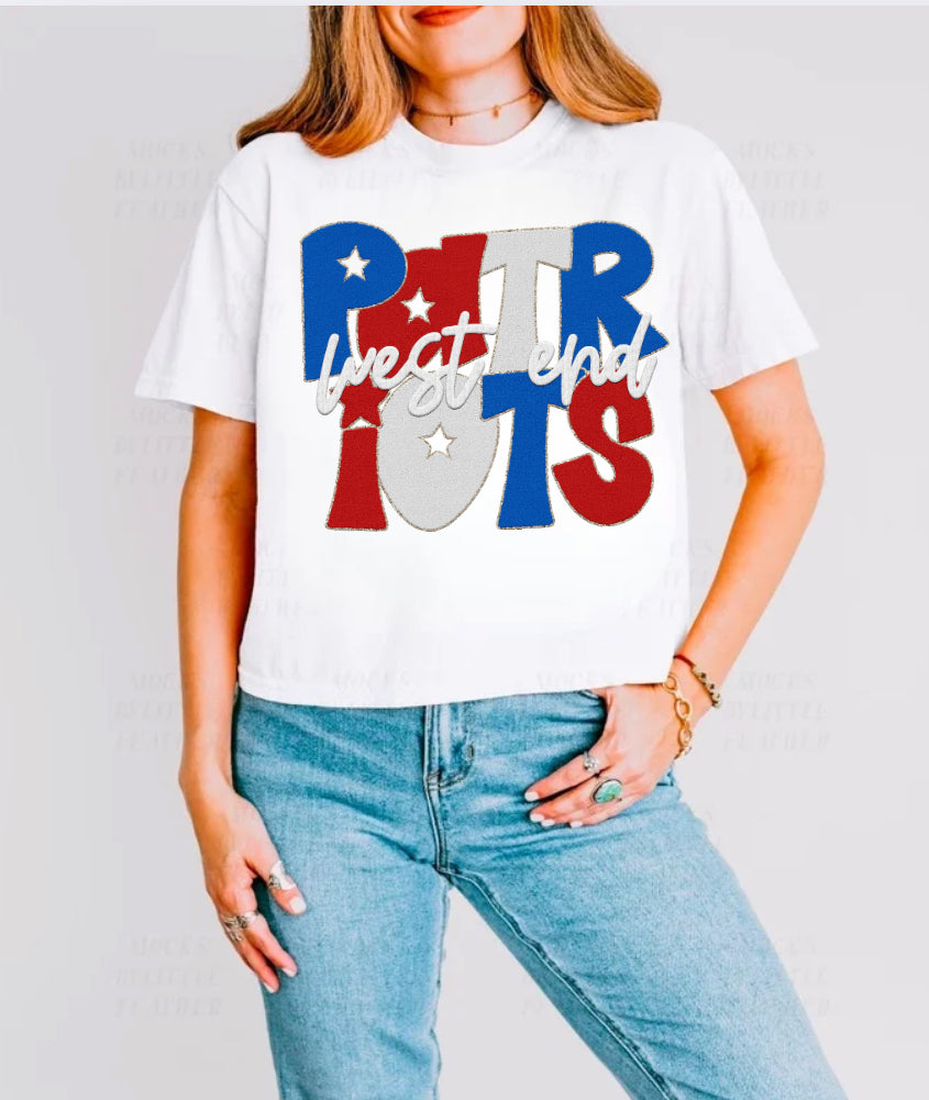 West End Patriots Faux Stacked Chenille