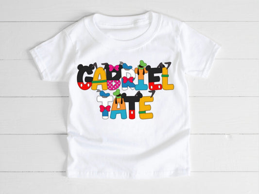 Mouse Font Custom Name Tee