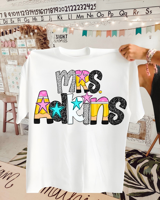 Trendy School letters - Customized Name