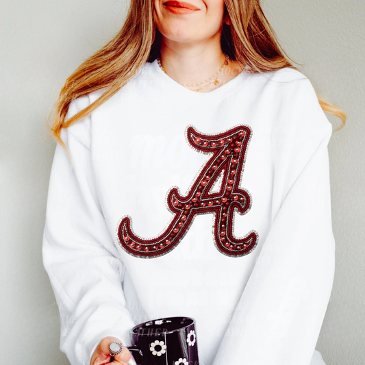 Script A (faux rhinestones)