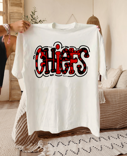 Chiefs - Red & Black doodle