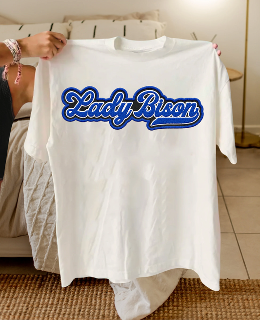 Lady Bison Faux Retro Chenille Patch