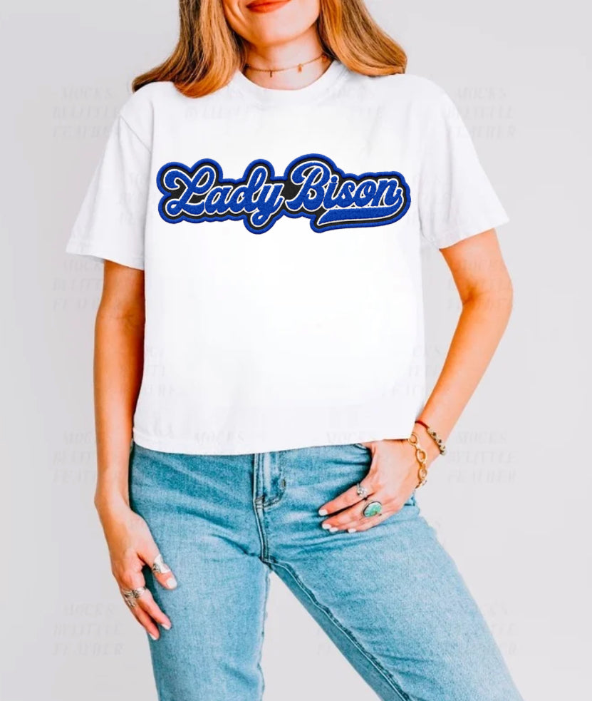 Lady Bison Faux Retro Chenille Patch